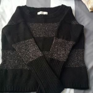 Loft black/metallic striped sweater